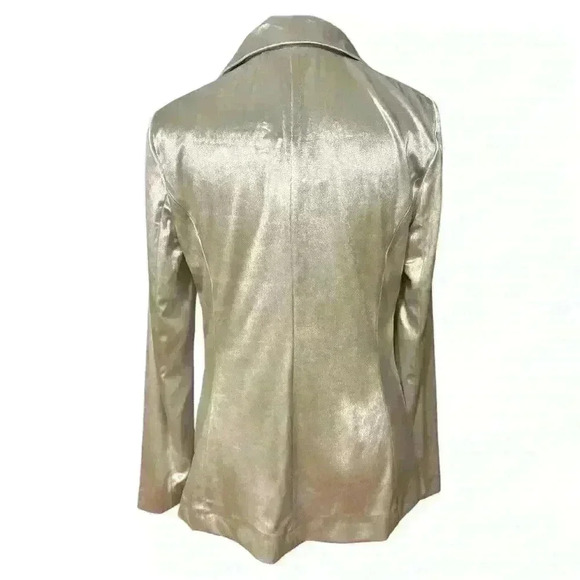 White House Black Market Silver Velvet Long Line Blazer Size Small NWT - Picture 8 of 13